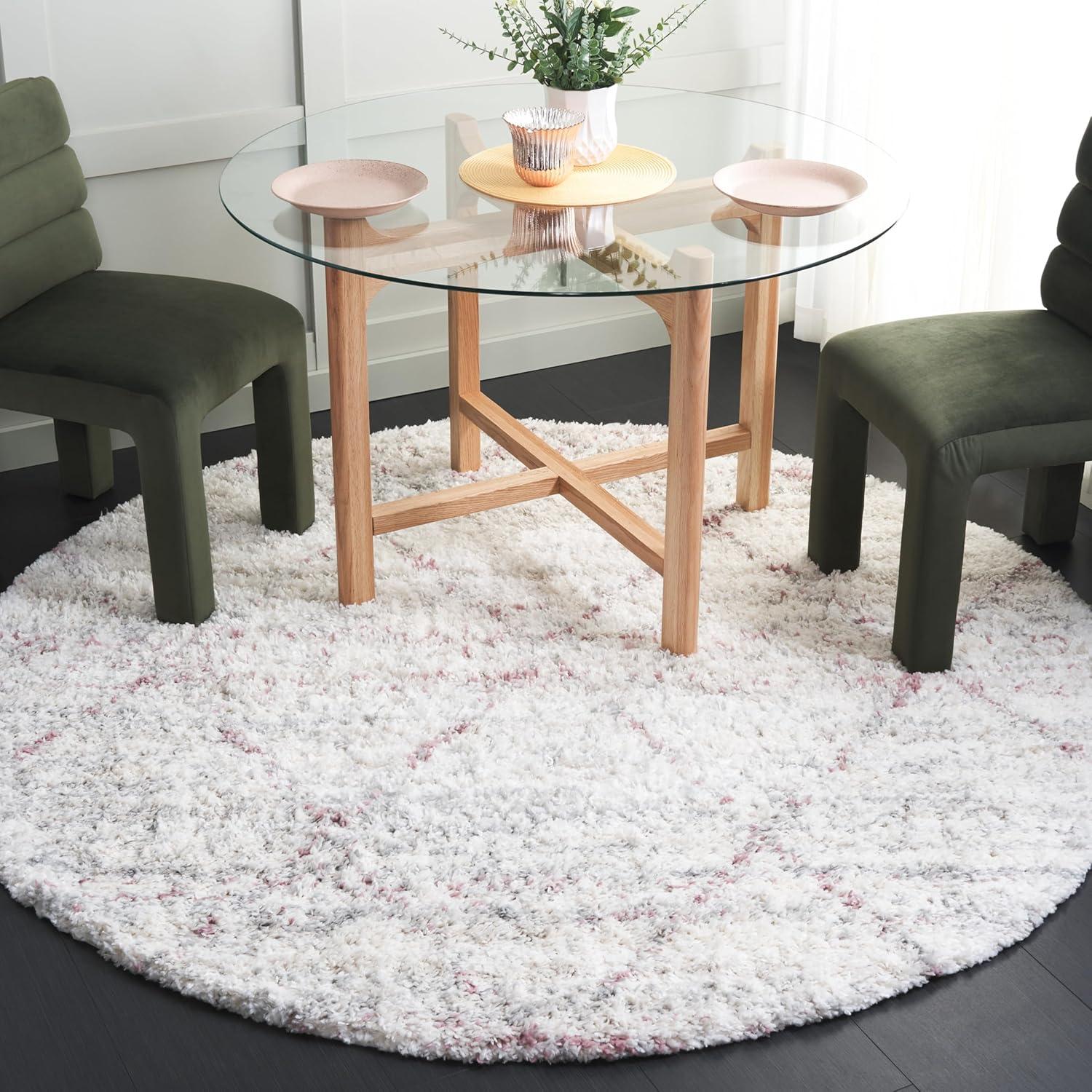 image:imageSAFAVIEH Area Rug 8x10 Fontana Shag Collection Large Grey amp Ivory Modern Design NonShedding amp Easy Cleaning Ultra Plush Thick Pile Ideal for Living Room Bedroom Dining Space FNT886FPinkIvory