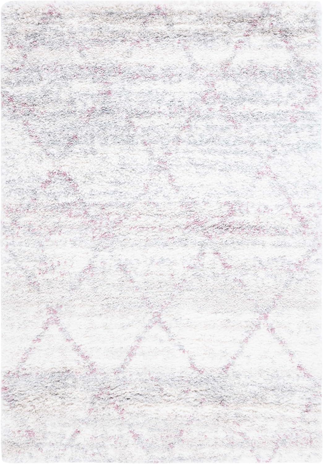 image:imageSAFAVIEH Area Rug 8x10 Fontana Shag Collection Large Grey amp Ivory Modern Design NonShedding amp Easy Cleaning Ultra Plush Thick Pile Ideal for Living Room Bedroom Dining Space FNT886FPinkIvory