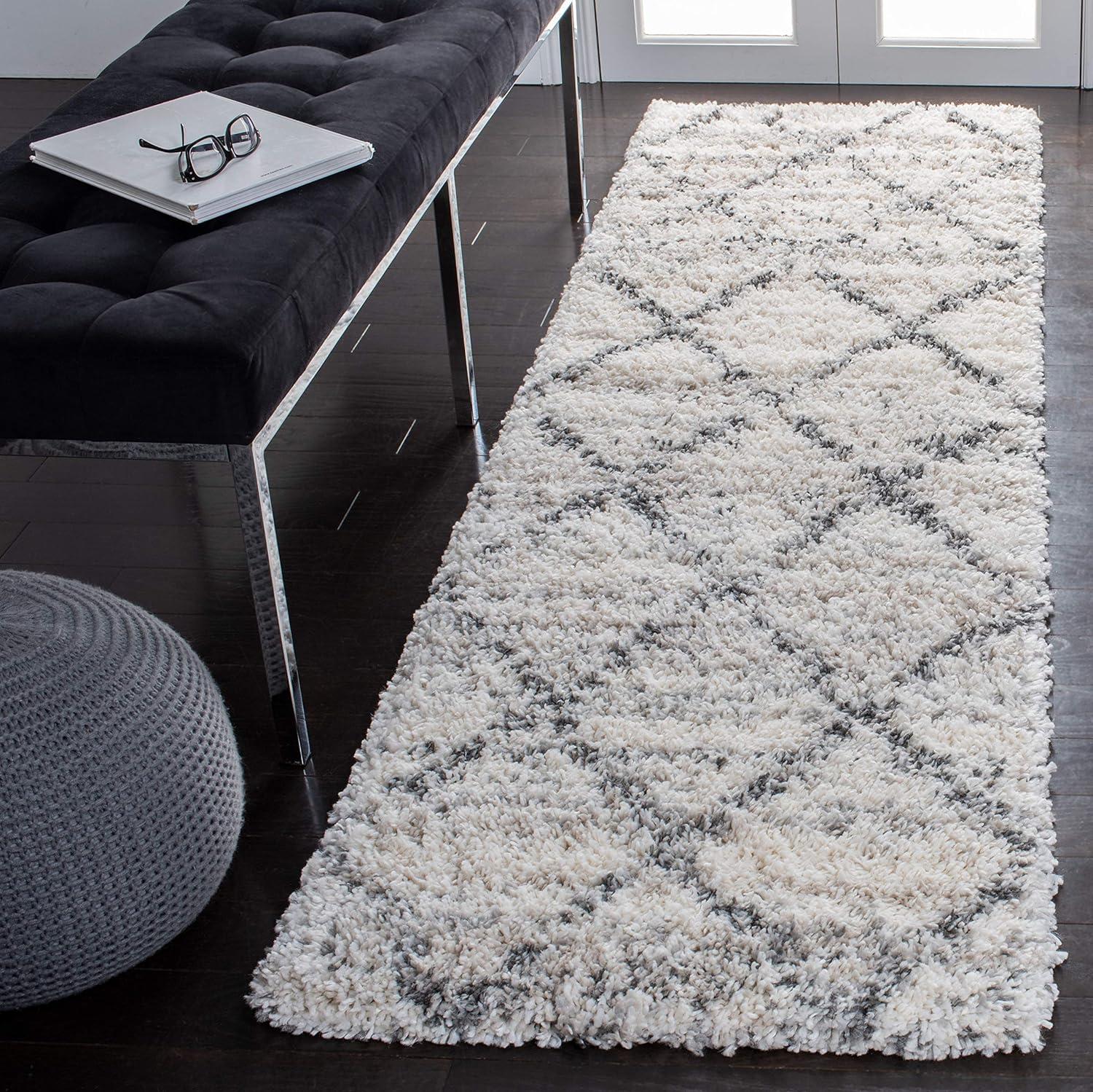 image:imageSAFAVIEH Area Rug 8x10 Fontana Shag Collection Large Grey amp Ivory Modern Design NonShedding amp Easy Cleaning Ultra Plush Thick Pile Ideal for Living Room Bedroom Dining Space FNT886FGreyIvory