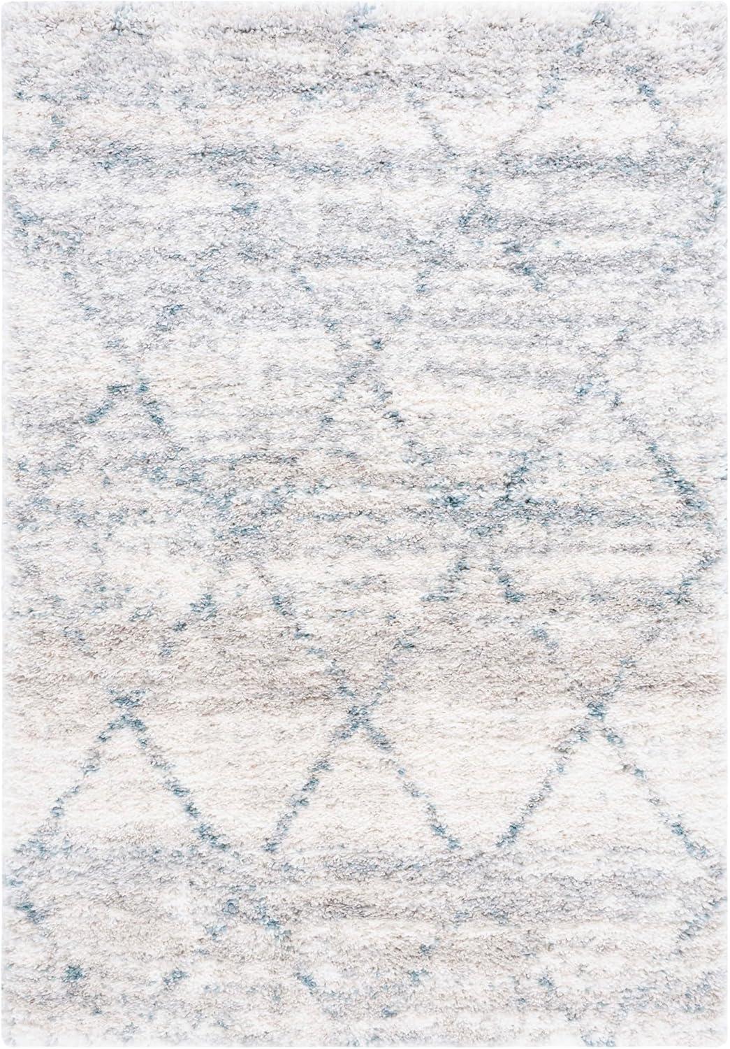 image:imageSAFAVIEH Area Rug 8x10 Fontana Shag Collection Large Grey amp Ivory Modern Design NonShedding amp Easy Cleaning Ultra Plush Thick Pile Ideal for Living Room Bedroom Dining Space FNT886FTurquoiseIvory