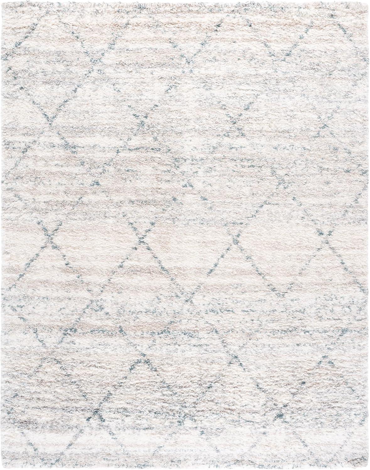 image:imageSAFAVIEH Area Rug 8x10 Fontana Shag Collection Large Grey amp Ivory Modern Design NonShedding amp Easy Cleaning Ultra Plush Thick Pile Ideal for Living Room Bedroom Dining Space FNT886FTurquoiseIvory