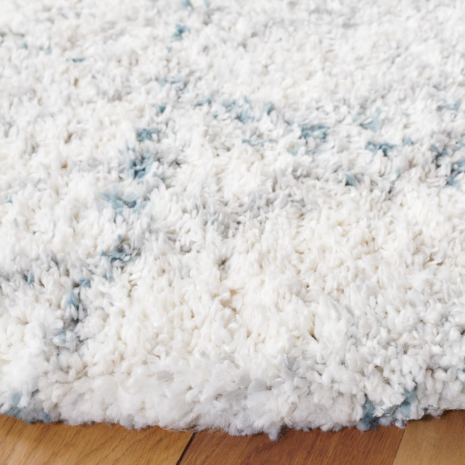 image:imageSAFAVIEH Area Rug 8x10 Fontana Shag Collection Large Grey amp Ivory Modern Design NonShedding amp Easy Cleaning Ultra Plush Thick Pile Ideal for Living Room Bedroom Dining Space FNT886FTurquoiseIvory
