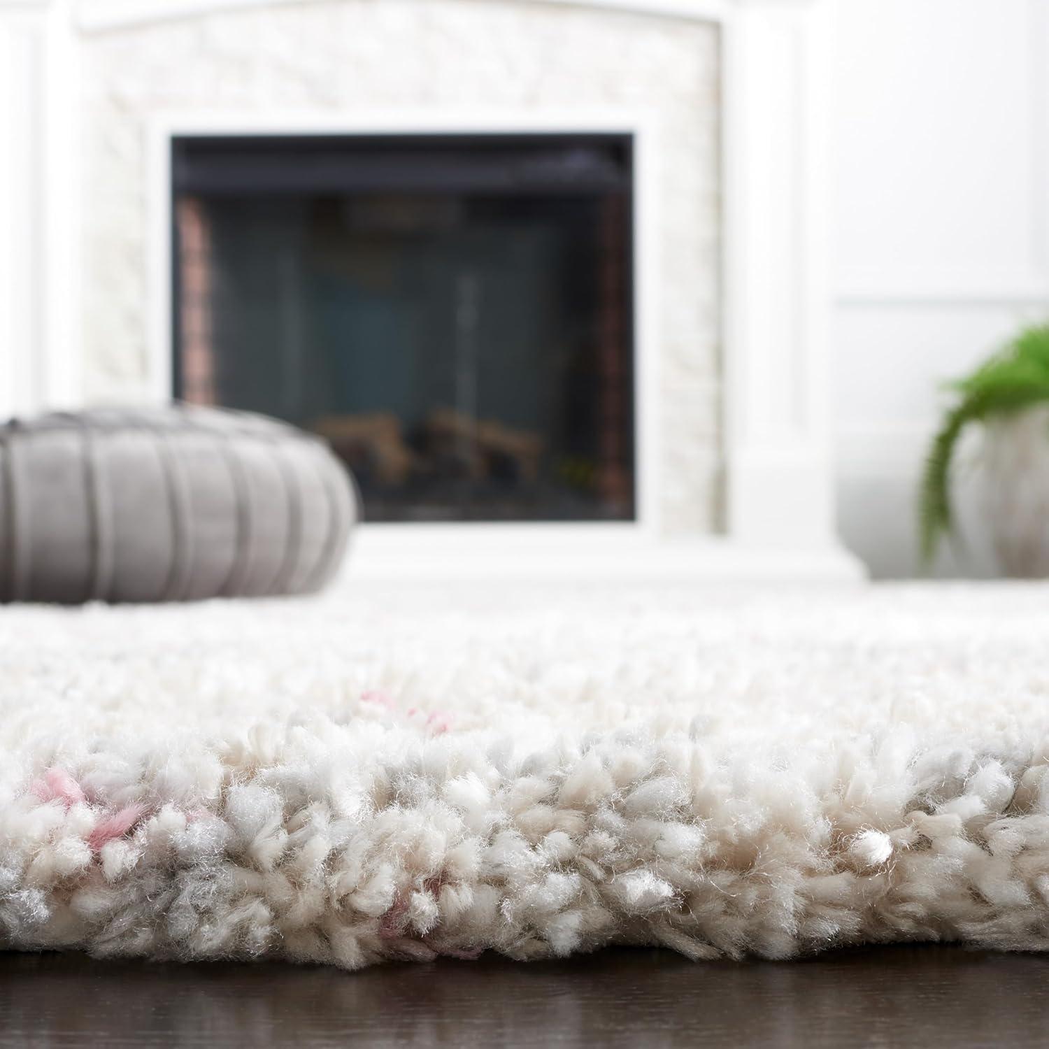image:imageSAFAVIEH Area Rug 8x10 Fontana Shag Collection Large Grey amp Ivory Modern Design NonShedding amp Easy Cleaning Ultra Plush Thick Pile Ideal for Living Room Bedroom Dining Space FNT886FPinkIvory