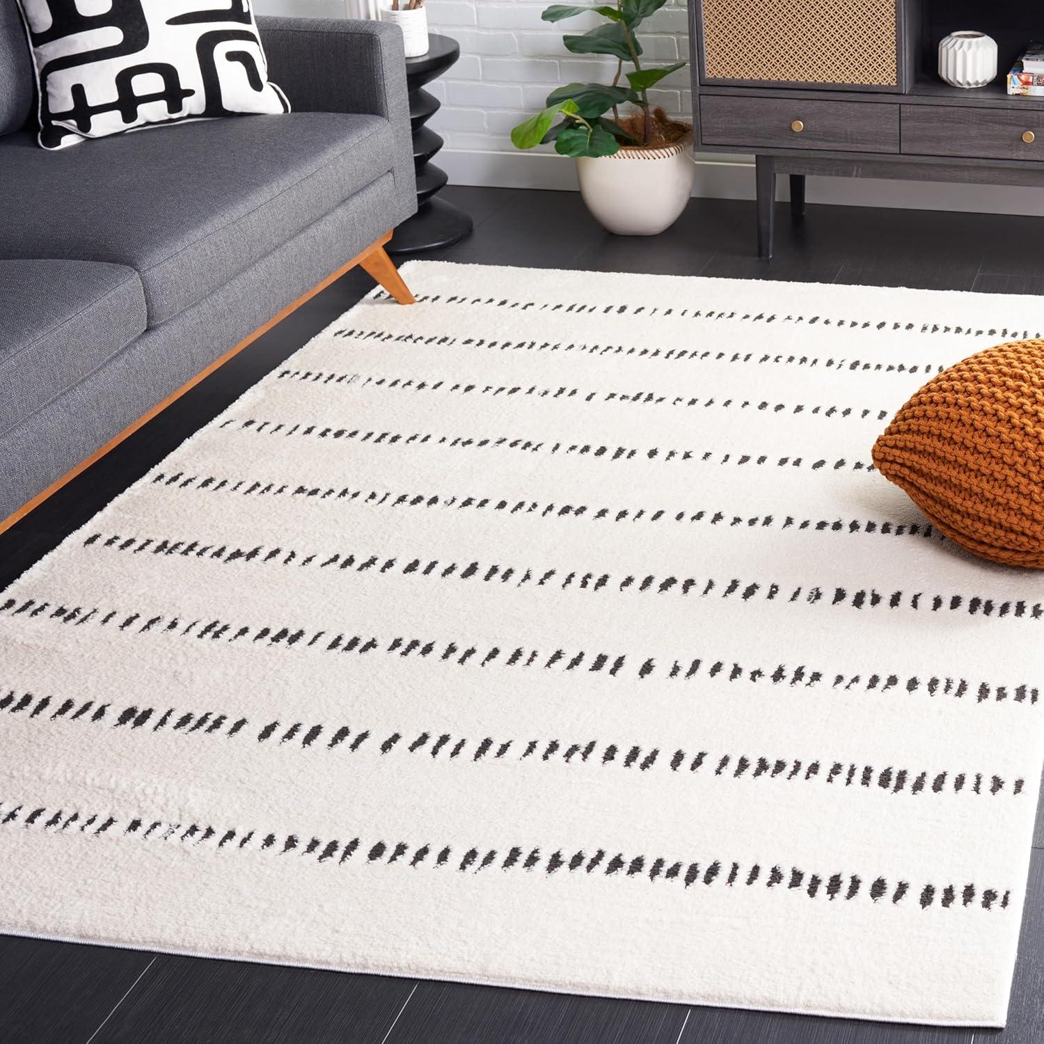 image:imageSAFAVIEH Area Rug 8x10 Melody Collection Large Ivory amp Black Modern Design NonShedding amp Easy Cleaning Ideal for Living Room Bedroom Office Dining Space Room MEL114AIvoryBlack