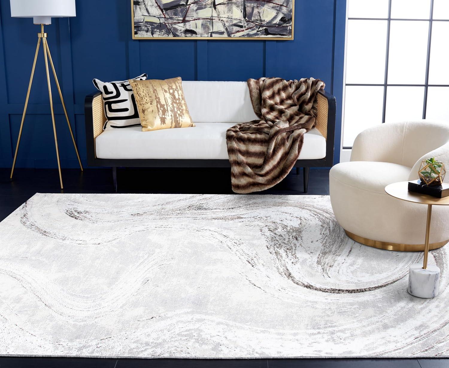 image:imageSAFAVIEH Area Rug 8x10 Orchard Collection Large Grey amp Gold Modern Abstract Design NonShedding amp Easy Cleaning Ideal for Living Room Bedroom Office Dining Space ORC617HGreyLight Grey