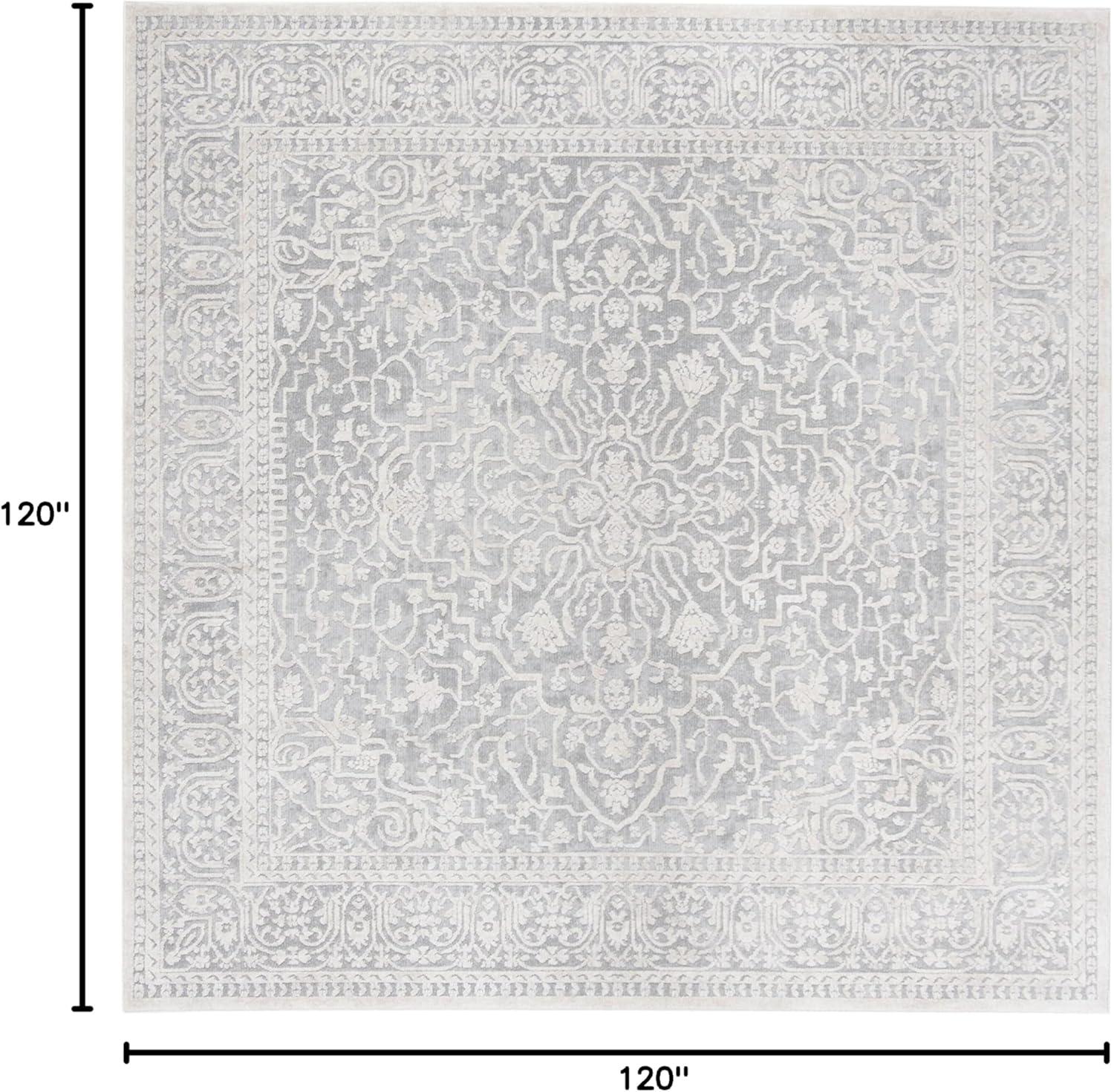 image:imageSAFAVIEH Area Rug 8x10 Reflection Collection Large Light Grey amp Cream NonShedding amp Easy Cleaning Ideal for Living Room Bedroom Dining Space RFT670CLight GreyCream