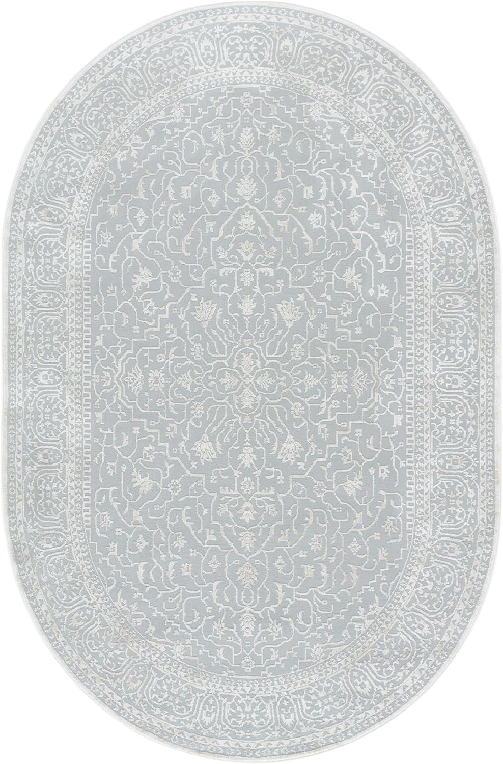 image:imageSAFAVIEH Area Rug 8x10 Reflection Collection Large Light Grey amp Cream NonShedding amp Easy Cleaning Ideal for Living Room Bedroom Dining Space RFT670CLight GreyCream