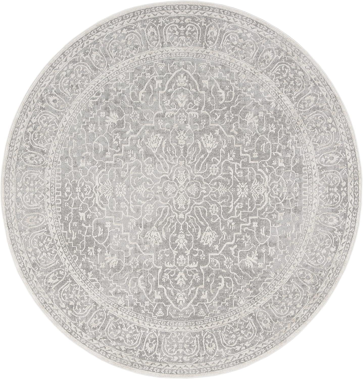 image:imageSAFAVIEH Area Rug 8x10 Reflection Collection Large Light Grey amp Cream NonShedding amp Easy Cleaning Ideal for Living Room Bedroom Dining Space RFT670CLight GreyCream
