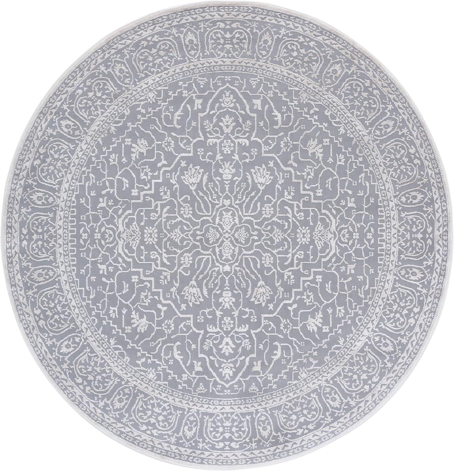 image:imageSAFAVIEH Area Rug 8x10 Reflection Collection Large Light Grey amp Cream NonShedding amp Easy Cleaning Ideal for Living Room Bedroom Dining Space RFT670CLight GreyCream