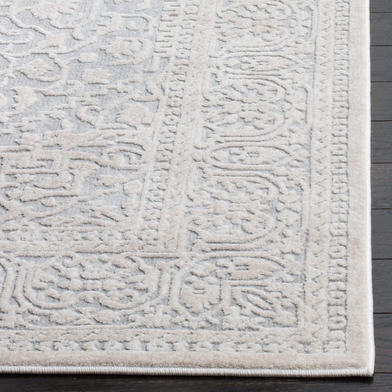 image:imageSAFAVIEH Area Rug 8x10 Reflection Collection Large Light Grey amp Cream NonShedding amp Easy Cleaning Ideal for Living Room Bedroom Dining Space RFT670CLight GreyCream