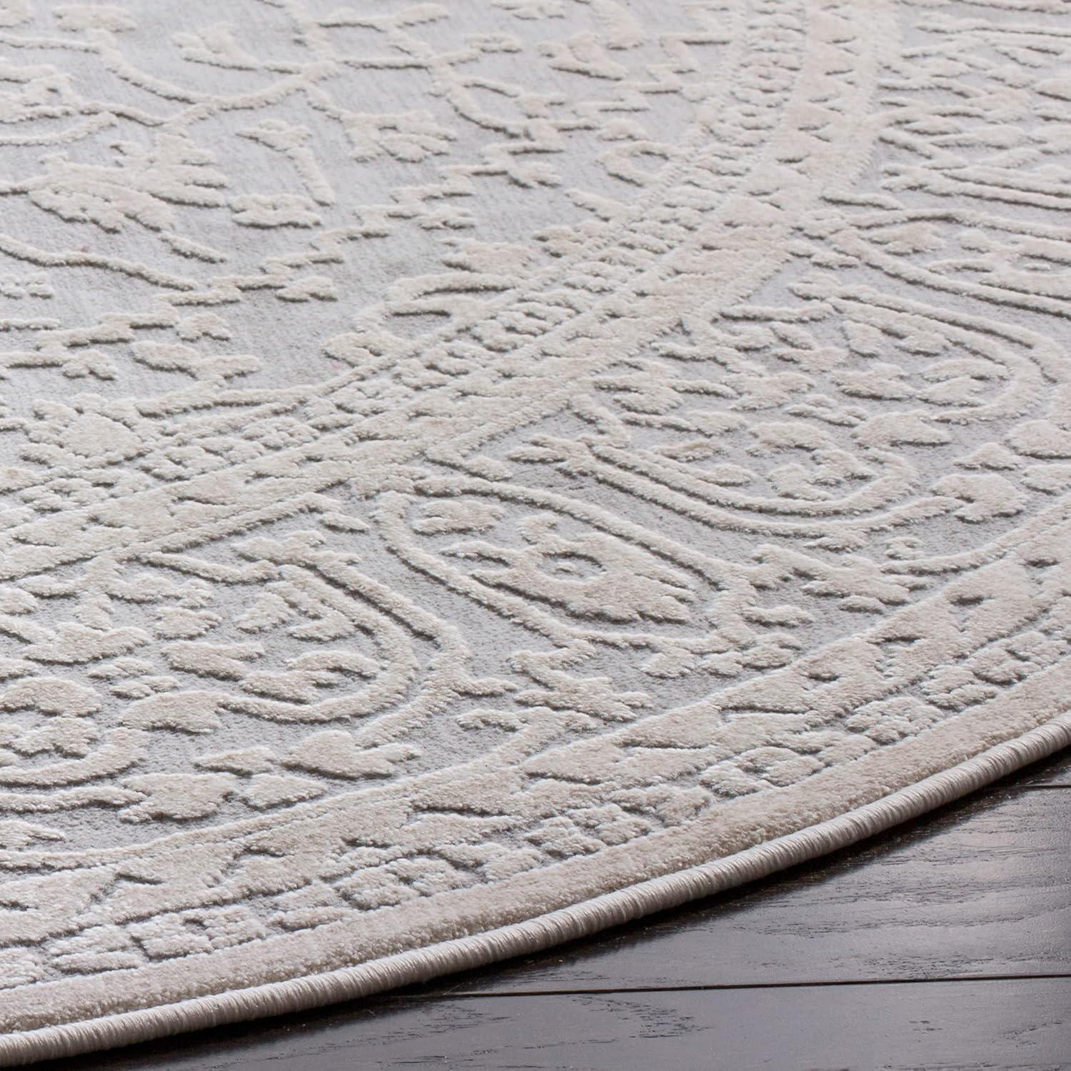 image:imageSAFAVIEH Area Rug 8x10 Reflection Collection Large Light Grey amp Cream NonShedding amp Easy Cleaning Ideal for Living Room Bedroom Dining Space RFT670CLight GreyCream
