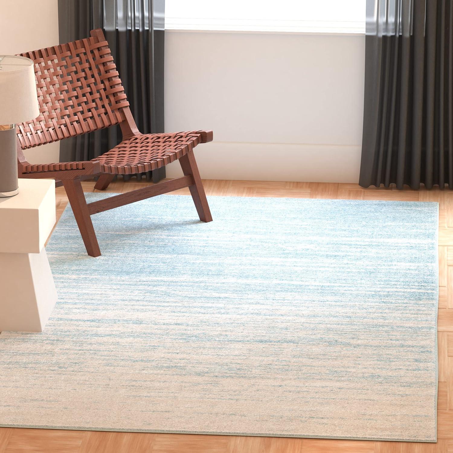 image:imageSAFAVIEH Area Rug 9x12 Adirondack Collection Large Navy amp Grey Modern Ombre Design Non Shedding amp Easy to Clean Ideal for Living Room Bedroom Office Dining Space ADR113EAquaIvory