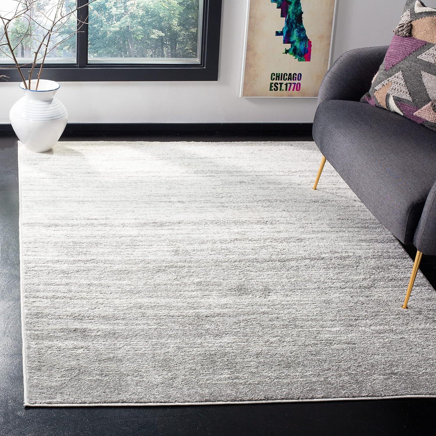 image:imageSAFAVIEH Area Rug 9x12 Adirondack Collection Large Navy amp Grey Modern Ombre Design Non Shedding amp Easy to Clean Ideal for Living Room Bedroom Office Dining Space ADR113EIvorySilver