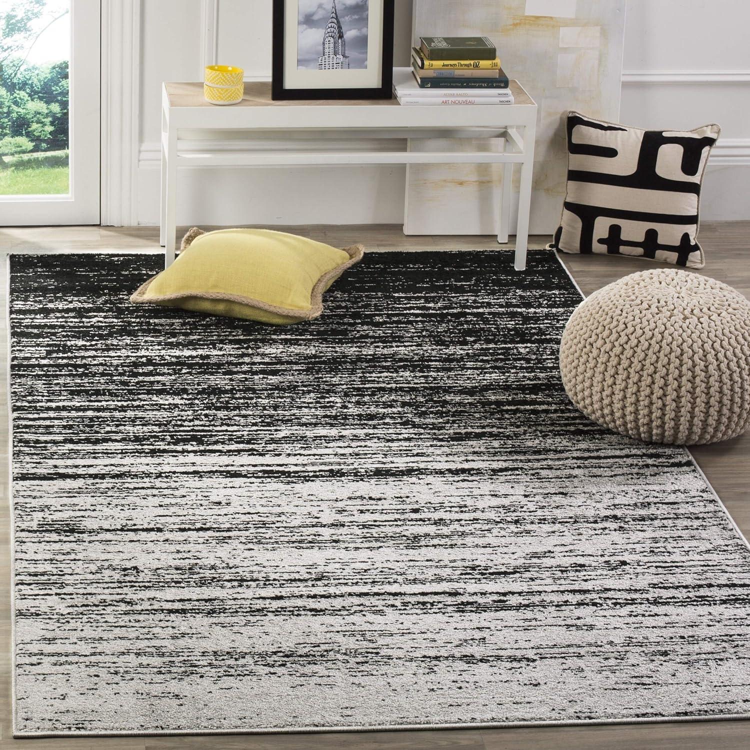 image:imageSAFAVIEH Area Rug 9x12 Adirondack Collection Large Navy amp Grey Modern Ombre Design Non Shedding amp Easy to Clean Ideal for Living Room Bedroom Office Dining Space ADR113ESilverBlack