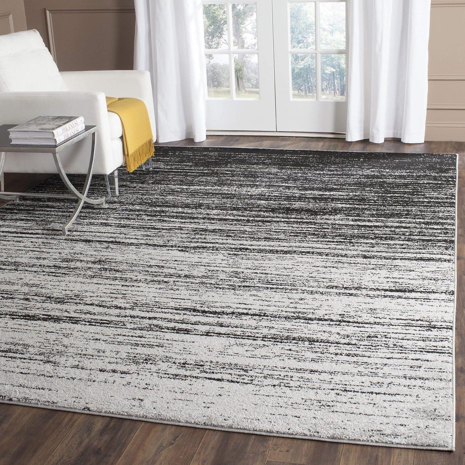 image:imageSAFAVIEH Area Rug 9x12 Adirondack Collection Large Navy amp Grey Modern Ombre Design Non Shedding amp Easy to Clean Ideal for Living Room Bedroom Office Dining Space ADR113ESilverBlack