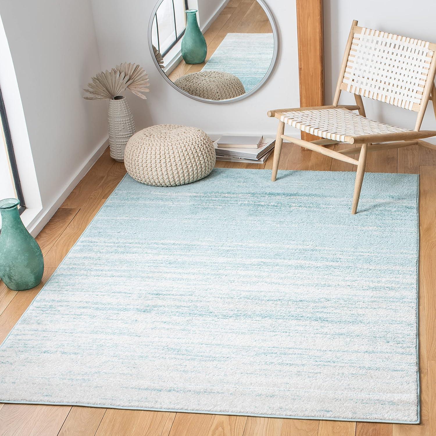 image:imageSAFAVIEH Area Rug 9x12 Adirondack Collection Large Navy amp Grey Modern Ombre Design Non Shedding amp Easy to Clean Ideal for Living Room Bedroom Office Dining Space ADR113EAquaIvory