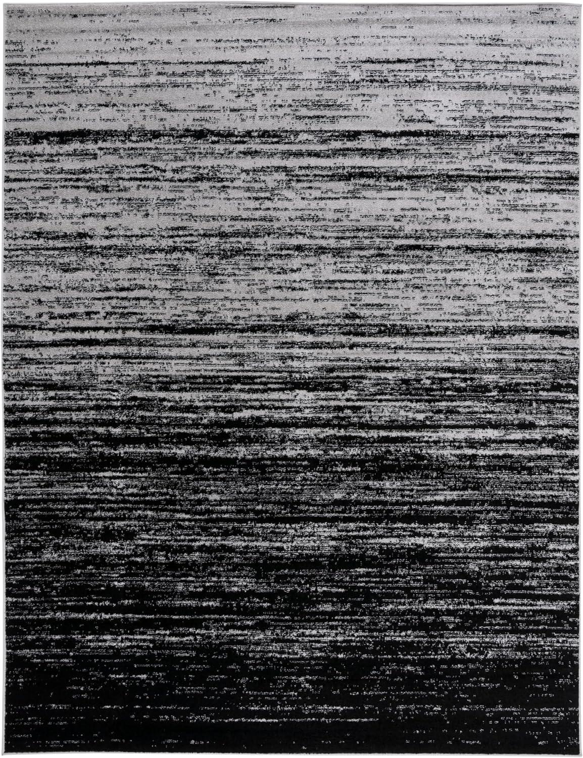 image:imageSAFAVIEH Area Rug 9x12 Adirondack Collection Large Navy amp Grey Modern Ombre Design Non Shedding amp Easy to Clean Ideal for Living Room Bedroom Office Dining Space ADR113ESilverBlack