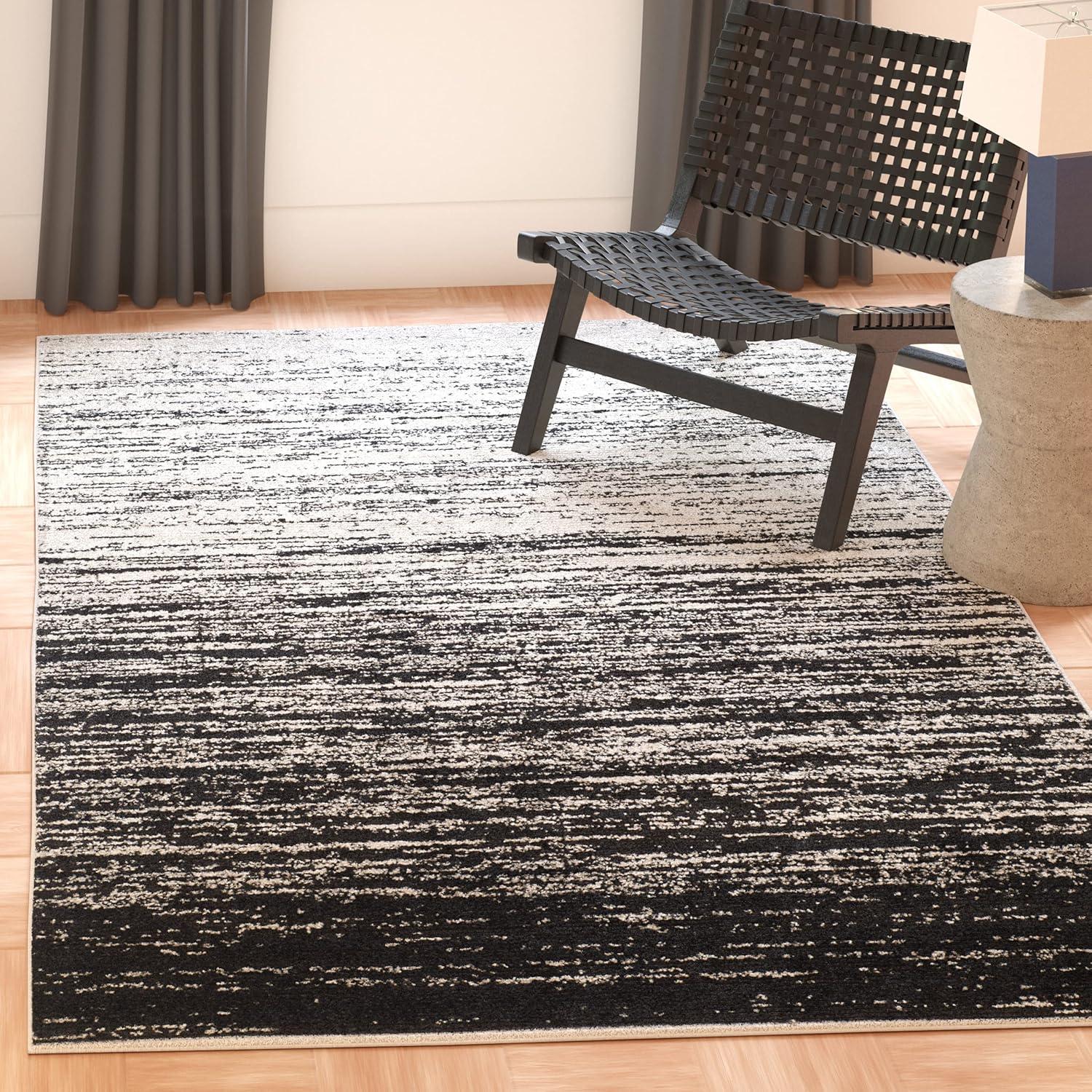 image:imageSAFAVIEH Area Rug 9x12 Adirondack Collection Large Navy amp Grey Modern Ombre Design Non Shedding amp Easy to Clean Ideal for Living Room Bedroom Office Dining Space ADR113ESilverBlack