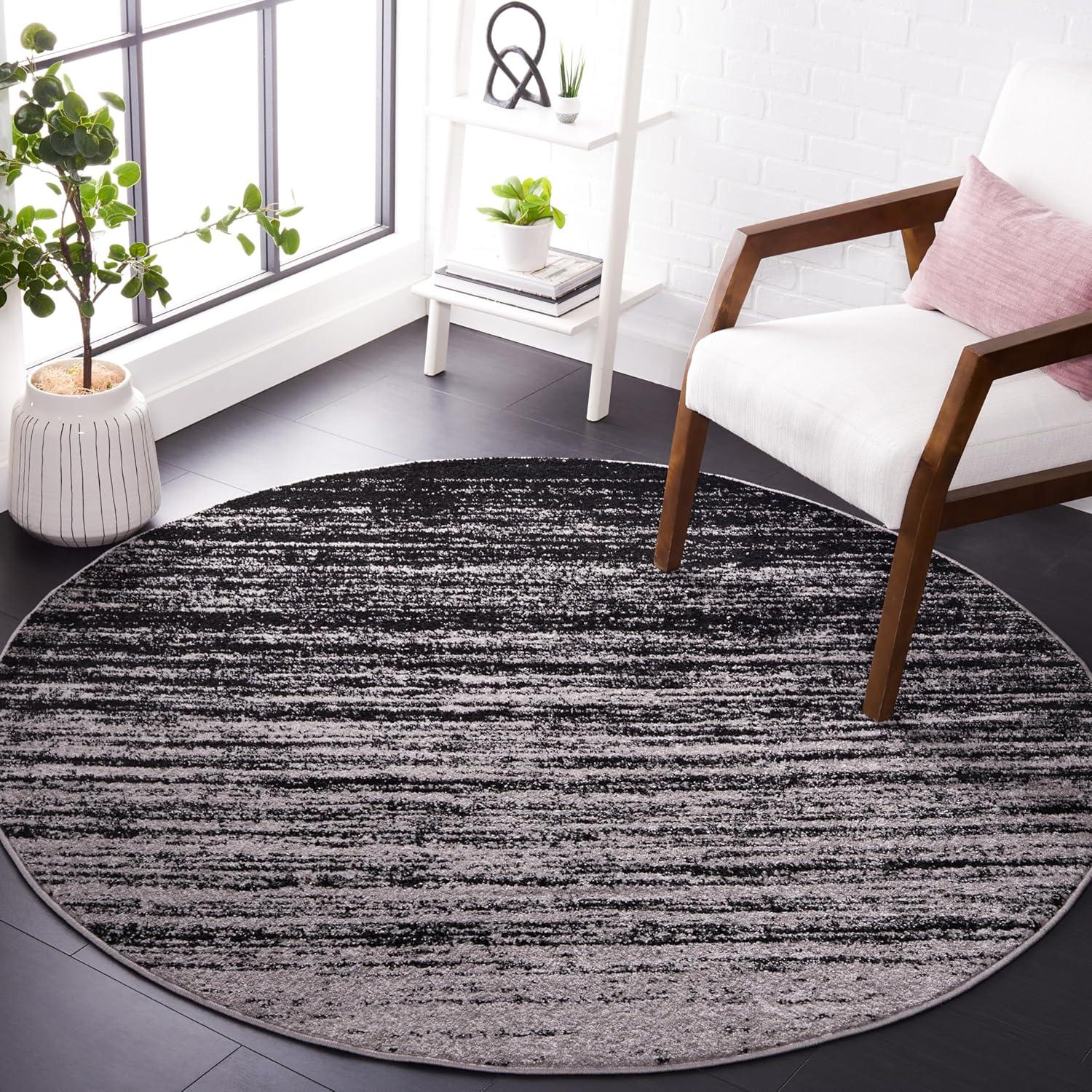 image:imageSAFAVIEH Area Rug 9x12 Adirondack Collection Large Navy amp Grey Modern Ombre Design Non Shedding amp Easy to Clean Ideal for Living Room Bedroom Office Dining Space ADR113ESilverBlack