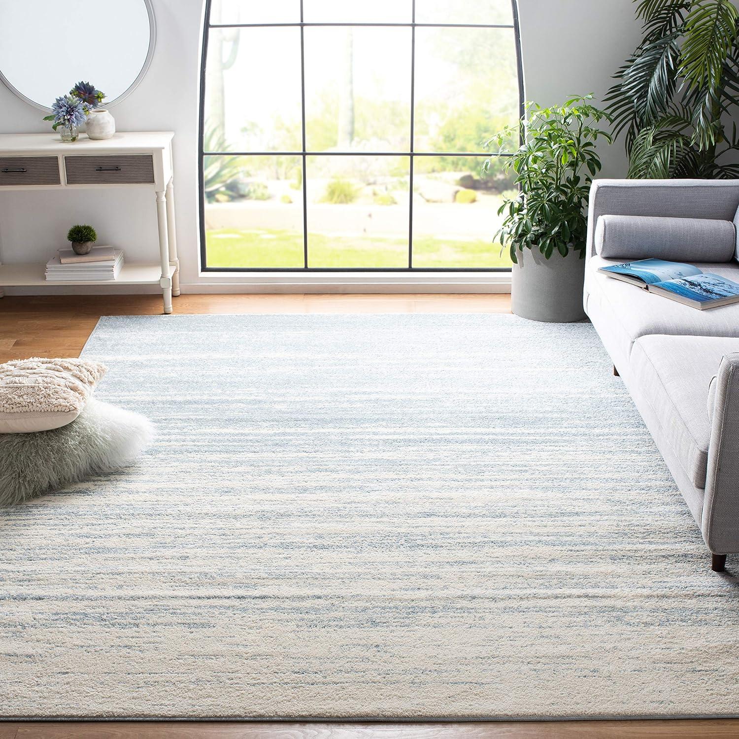 image:imageSAFAVIEH Area Rug 9x12 Adirondack Collection Large Navy amp Grey Modern Ombre Design Non Shedding amp Easy to Clean Ideal for Living Room Bedroom Office Dining Space ADR113ESlateCream
