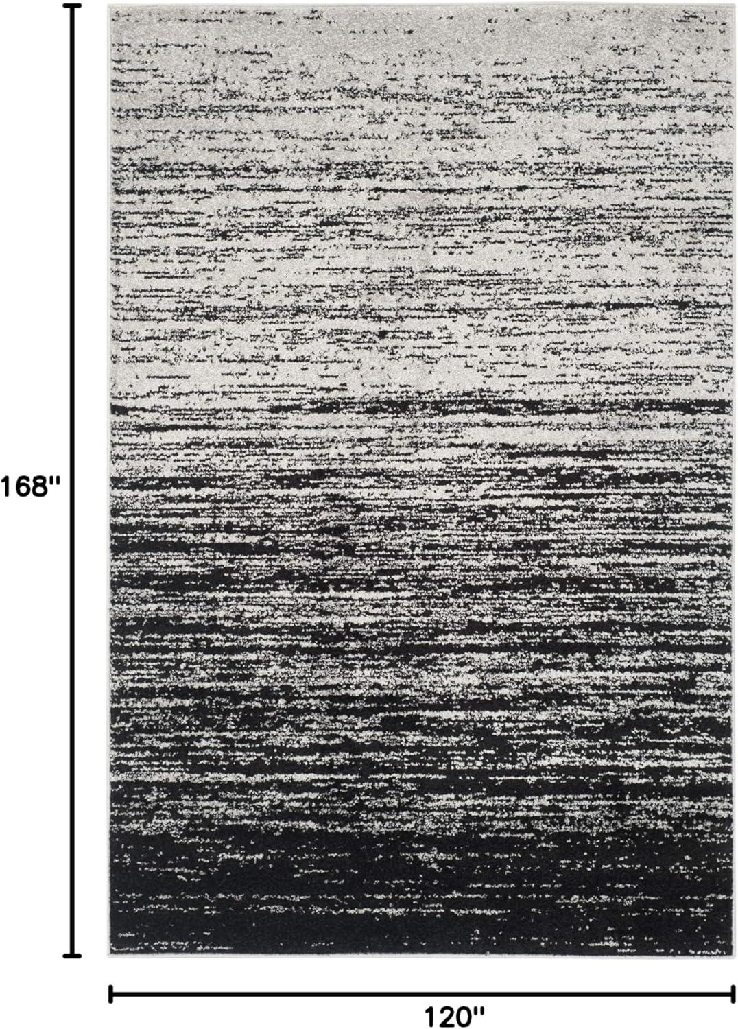 image:imageSAFAVIEH Area Rug 9x12 Adirondack Collection Large Navy amp Grey Modern Ombre Design Non Shedding amp Easy to Clean Ideal for Living Room Bedroom Office Dining Space ADR113ESilverBlack