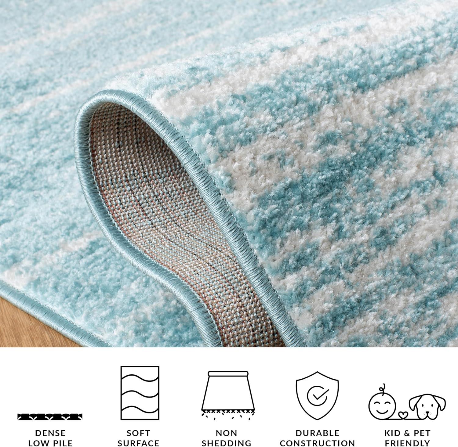 image:imageSAFAVIEH Area Rug 9x12 Adirondack Collection Large Navy amp Grey Modern Ombre Design Non Shedding amp Easy to Clean Ideal for Living Room Bedroom Office Dining Space ADR113EAquaIvory