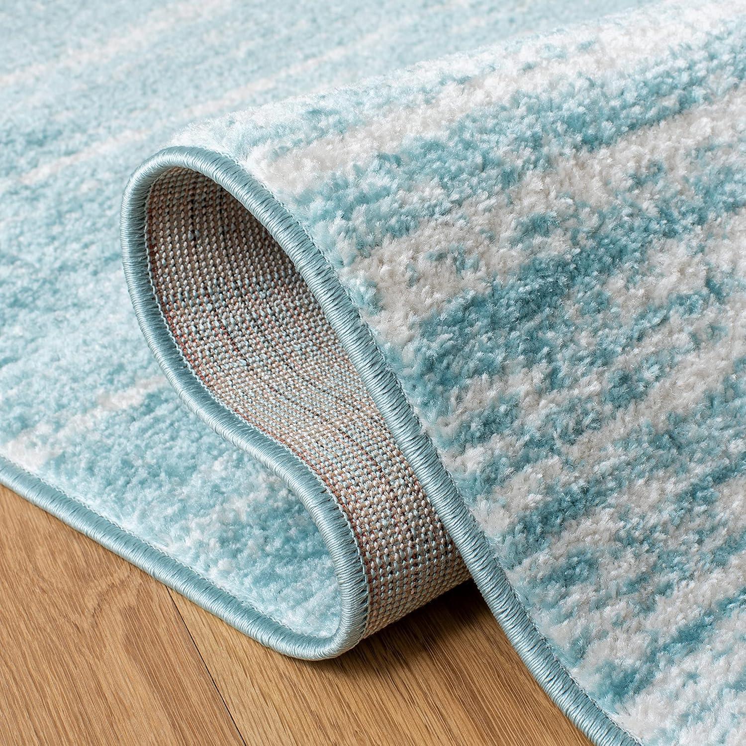 image:imageSAFAVIEH Area Rug 9x12 Adirondack Collection Large Navy amp Grey Modern Ombre Design Non Shedding amp Easy to Clean Ideal for Living Room Bedroom Office Dining Space ADR113EAquaIvory