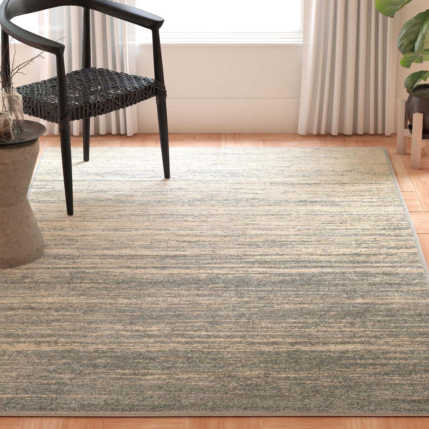 image:imageSAFAVIEH Area Rug 9x12 Adirondack Collection Large Navy amp Grey Modern Ombre Design Non Shedding amp Easy to Clean Ideal for Living Room Bedroom Office Dining Space ADR113ESlateCream