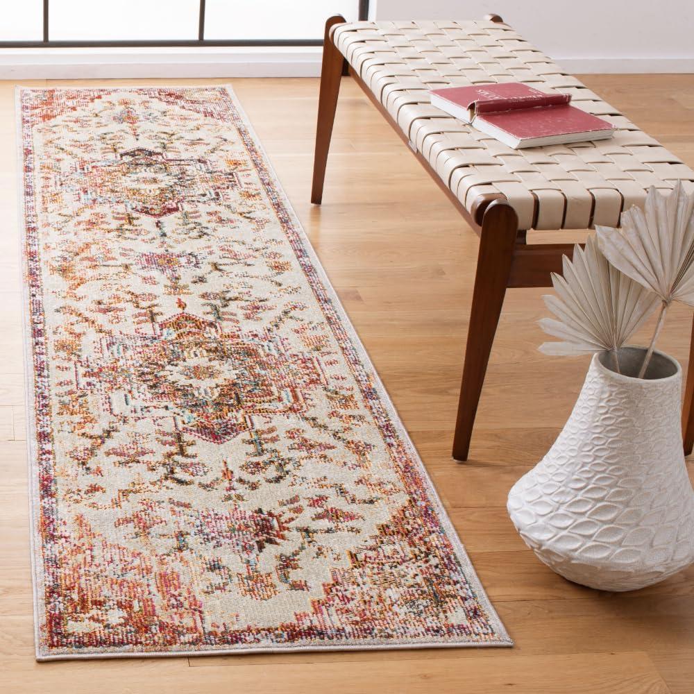 image:imageSAFAVIEH Crystal Collection Area Rug 8 x 10 Teal amp Rose Medallion Distressed Design NonShedding amp Easy Care Ideal for High Traffic Areas in Living Room Bedroom CRS501TLight BlueBurgundy
