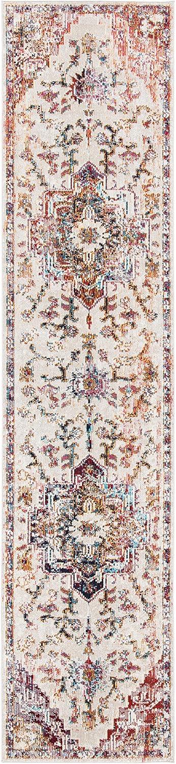 image:imageSAFAVIEH Crystal Collection Area Rug 8 x 10 Teal amp Rose Medallion Distressed Design NonShedding amp Easy Care Ideal for High Traffic Areas in Living Room Bedroom CRS501TLight BlueBurgundy
