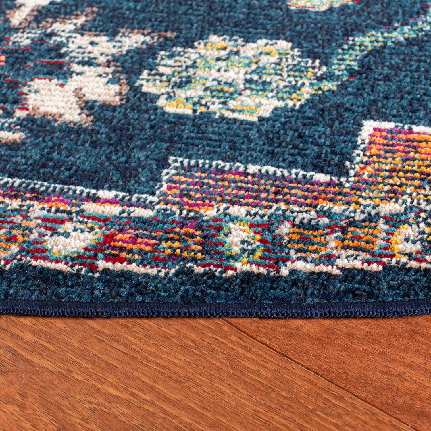 image:imageSAFAVIEH Crystal Collection Area Rug 8 x 10 Teal amp Rose Medallion Distressed Design NonShedding amp Easy Care Ideal for High Traffic Areas in Living Room Bedroom CRS501TNavyFuchsia