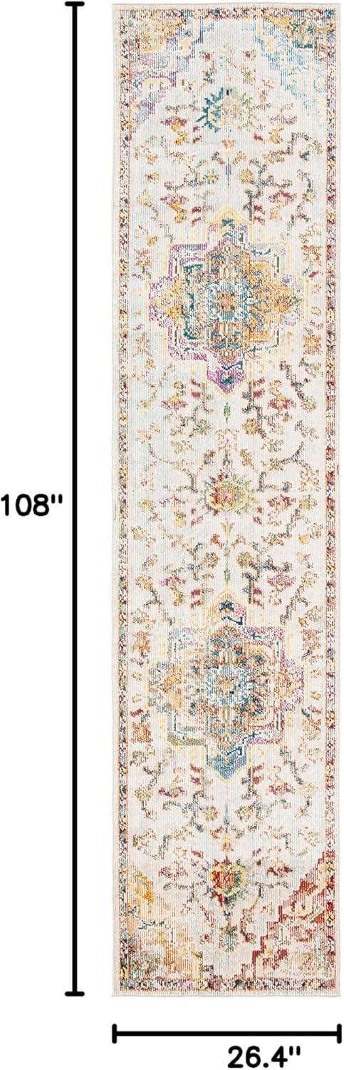 image:imageSAFAVIEH Crystal Collection Area Rug 8 x 10 Teal amp Rose Medallion Distressed Design NonShedding amp Easy Care Ideal for High Traffic Areas in Living Room Bedroom CRS501TLight BlueGrey