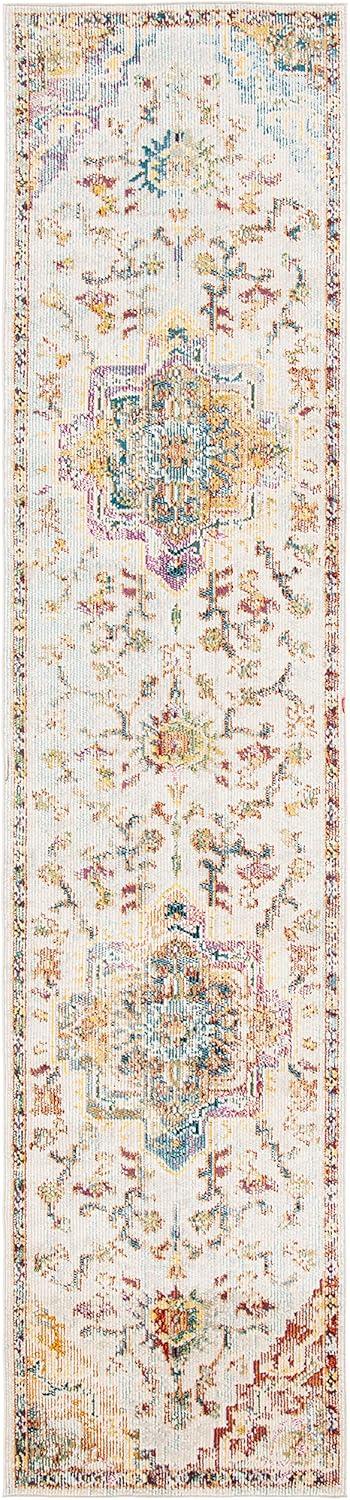 image:imageSAFAVIEH Crystal Collection Area Rug 8 x 10 Teal amp Rose Medallion Distressed Design NonShedding amp Easy Care Ideal for High Traffic Areas in Living Room Bedroom CRS501TLight BlueGrey