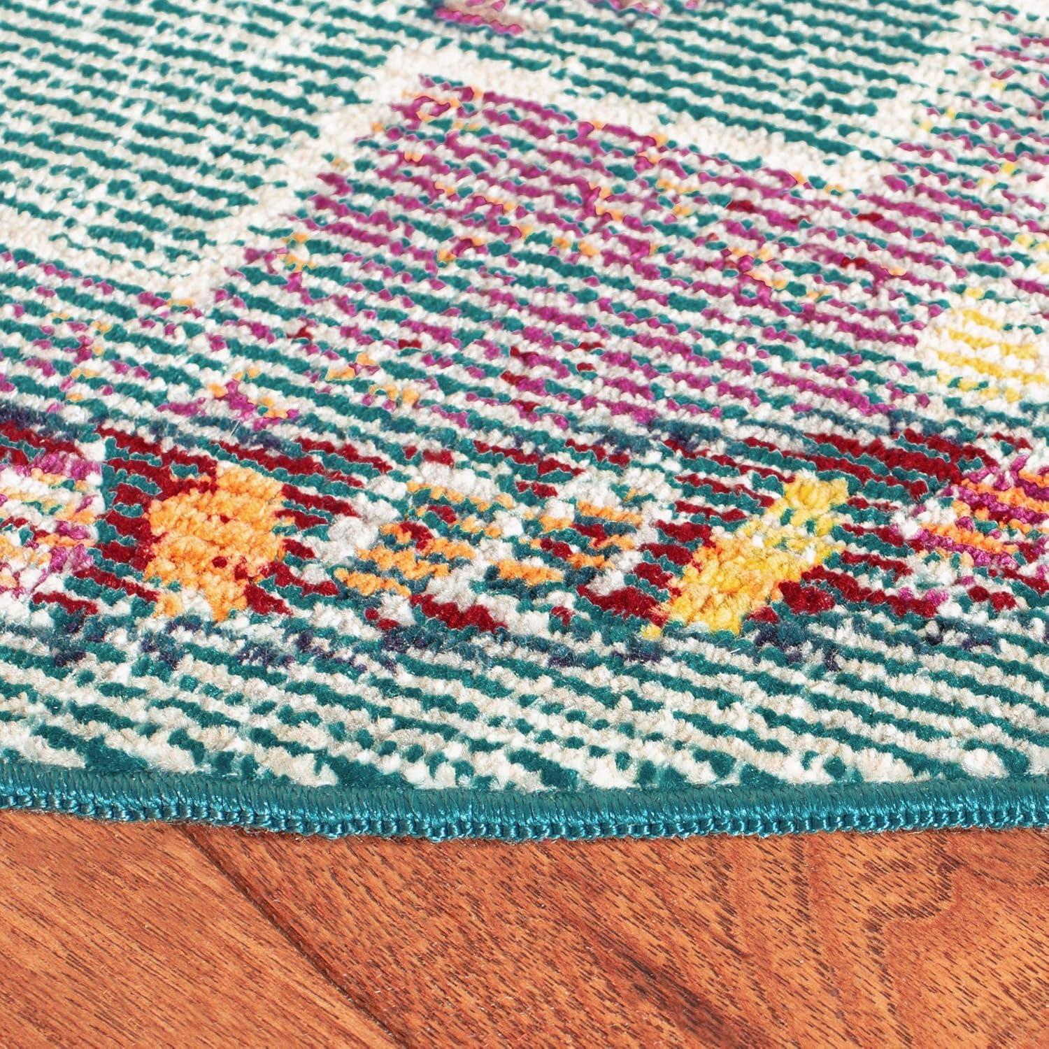 image:imageSAFAVIEH Crystal Collection Area Rug 8 x 10 Teal amp Rose Medallion Distressed Design NonShedding amp Easy Care Ideal for High Traffic Areas in Living Room Bedroom CRS501TTealOrange
