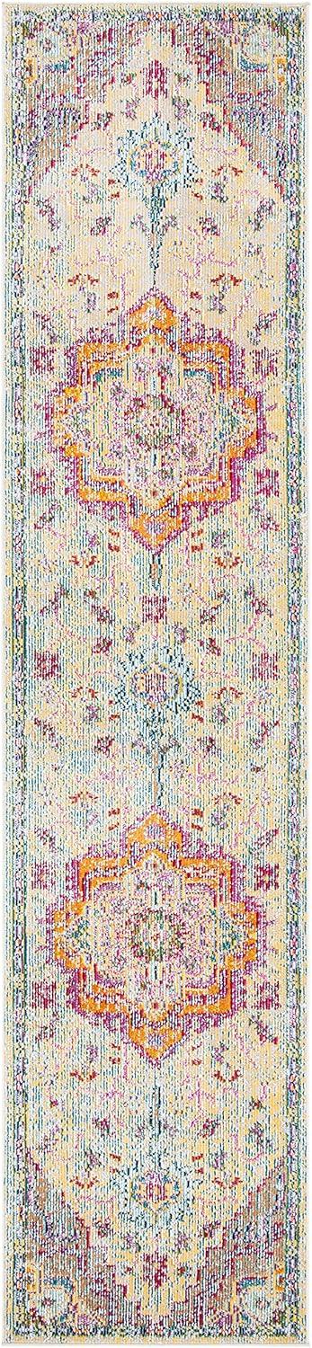image:imageSAFAVIEH Crystal Collection Area Rug 8 x 10 Teal amp Rose Medallion Distressed Design NonShedding amp Easy Care Ideal for High Traffic Areas in Living Room Bedroom CRS501TLight BlueFuchsia