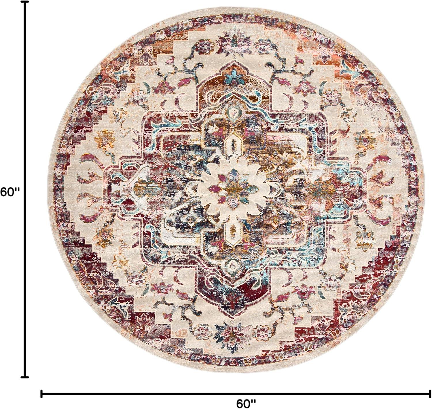 image:imageSAFAVIEH Crystal Collection Area Rug 8 x 10 Teal amp Rose Medallion Distressed Design NonShedding amp Easy Care Ideal for High Traffic Areas in Living Room Bedroom CRS501TLight BlueBurgundy