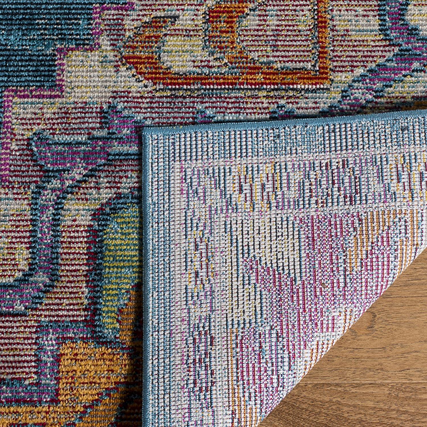 image:imageSAFAVIEH Crystal Collection Area Rug 8 x 10 Teal amp Rose Medallion Distressed Design NonShedding amp Easy Care Ideal for High Traffic Areas in Living Room Bedroom CRS501TTealRose