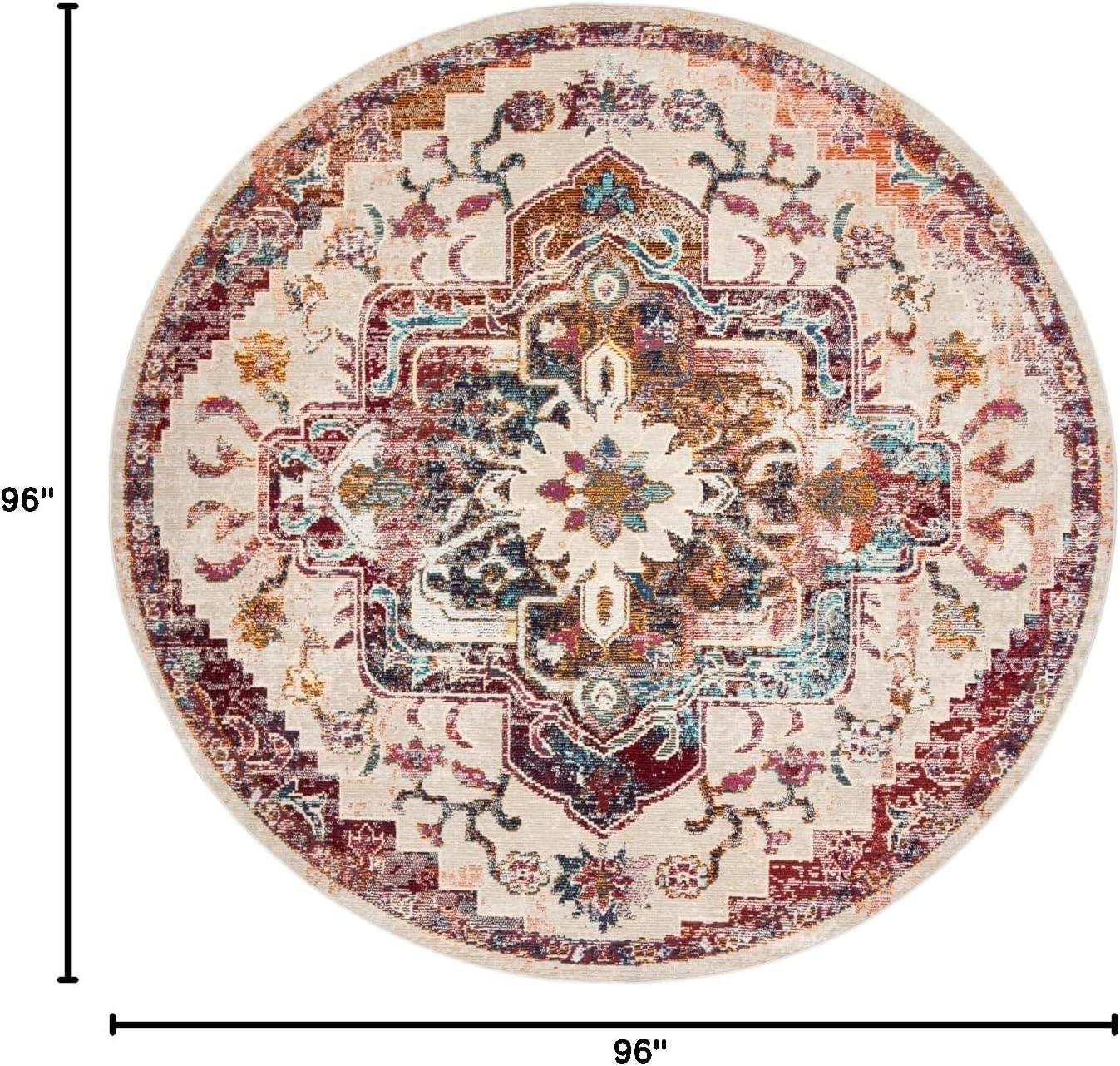 image:imageSAFAVIEH Crystal Collection Area Rug 8 x 10 Teal amp Rose Medallion Distressed Design NonShedding amp Easy Care Ideal for High Traffic Areas in Living Room Bedroom CRS501TLight BlueBurgundy