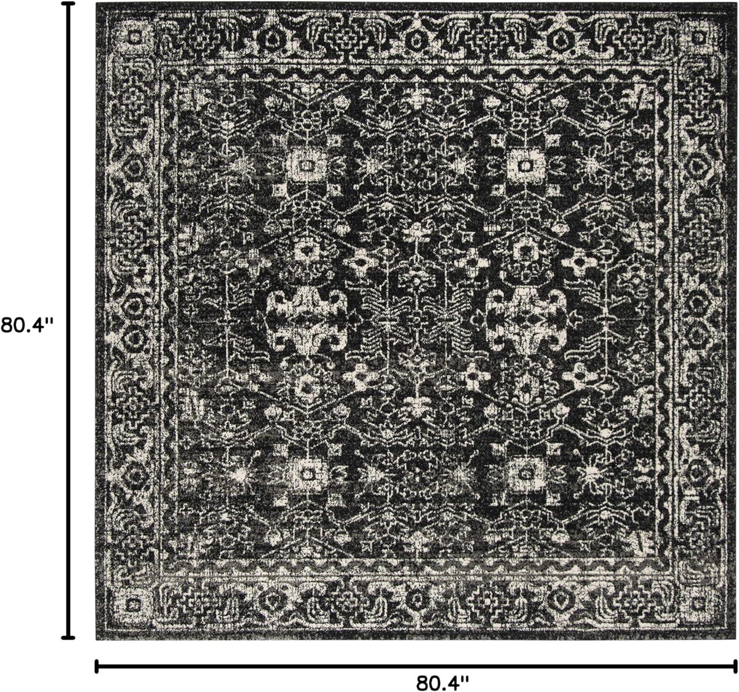 image:imageSAFAVIEH Evoke Collection 8 x 10 Charcoal Ivory EVK270K Shabby Chic Distressed NonShedding Living Room Bedroom Dining Home Office Area RugCharcoalIvory