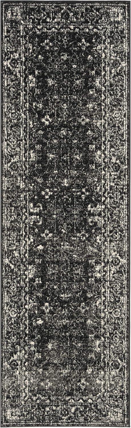 image:imageSAFAVIEH Evoke Collection 8 x 10 Charcoal Ivory EVK270K Shabby Chic Distressed NonShedding Living Room Bedroom Dining Home Office Area RugCharcoalIvory