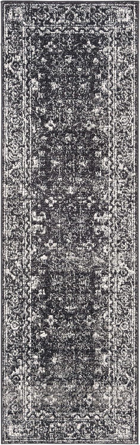 image:imageSAFAVIEH Evoke Collection 8 x 10 Charcoal Ivory EVK270K Shabby Chic Distressed NonShedding Living Room Bedroom Dining Home Office Area RugCharcoalIvory