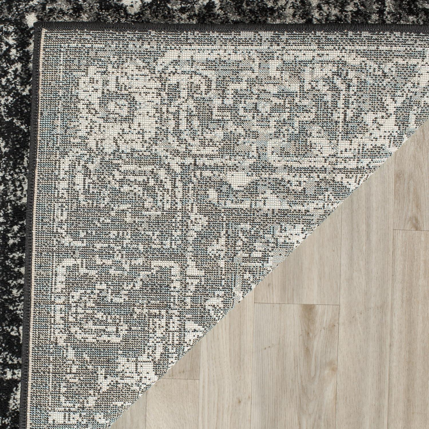 image:imageSAFAVIEH Evoke Collection 8 x 10 Charcoal Ivory EVK270K Shabby Chic Distressed NonShedding Living Room Bedroom Dining Home Office Area RugCharcoalIvory