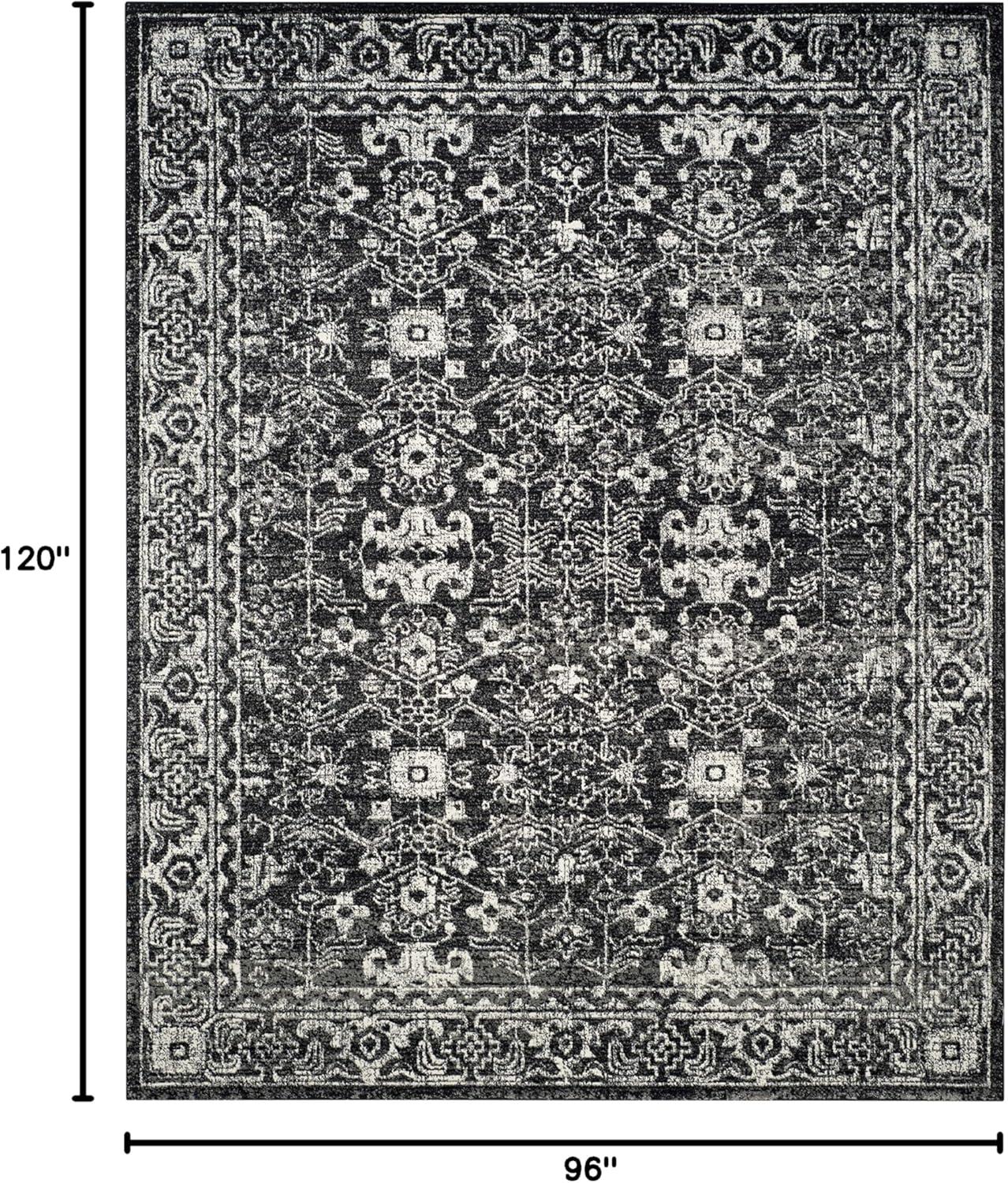 image:imageSAFAVIEH Evoke Collection 8 x 10 Charcoal Ivory EVK270K Shabby Chic Distressed NonShedding Living Room Bedroom Dining Home Office Area RugCharcoalIvory
