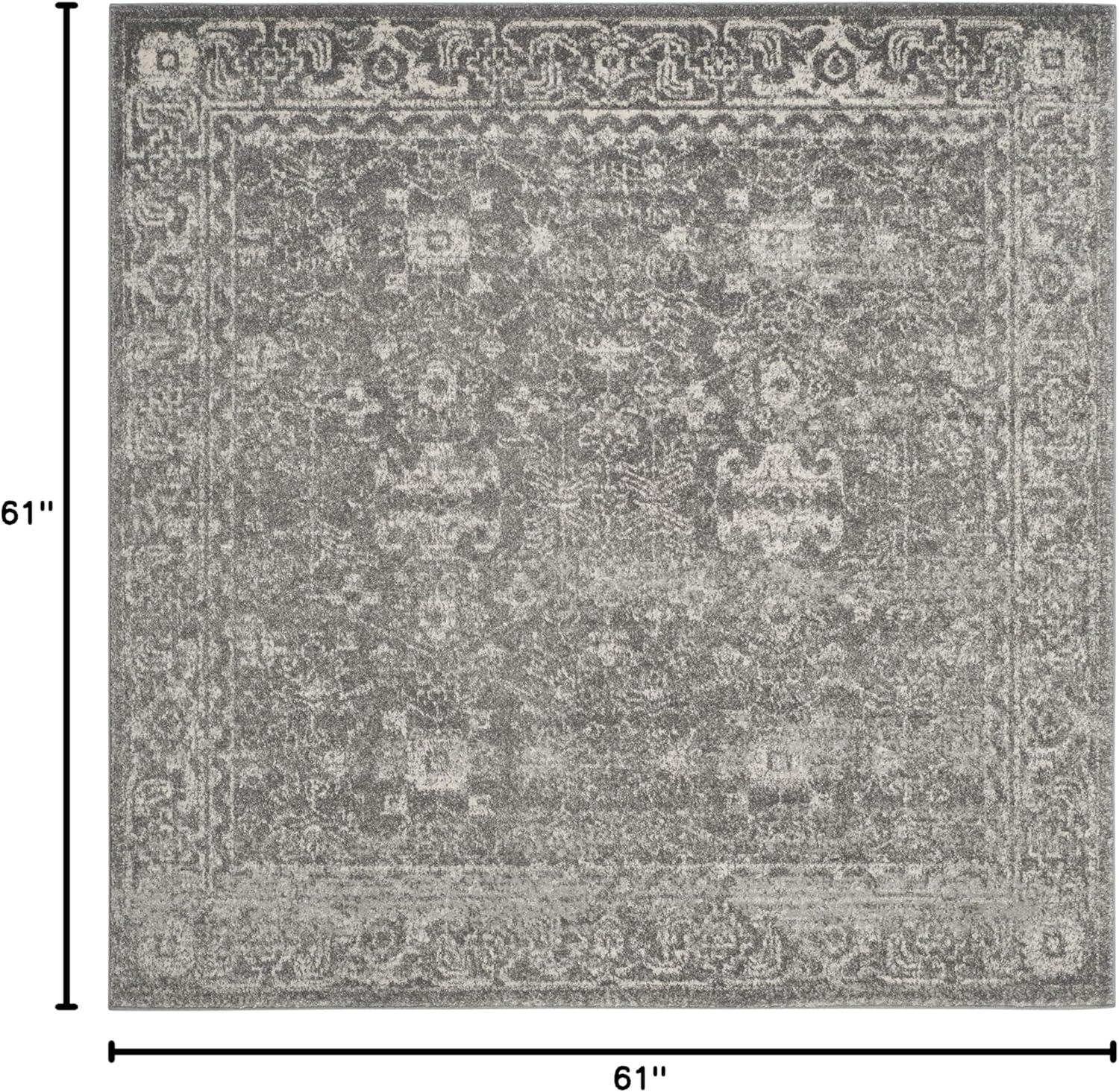 image:imageSAFAVIEH Evoke Collection 8 x 10 Charcoal Ivory EVK270K Shabby Chic Distressed NonShedding Living Room Bedroom Dining Home Office Area RugGreyIvory
