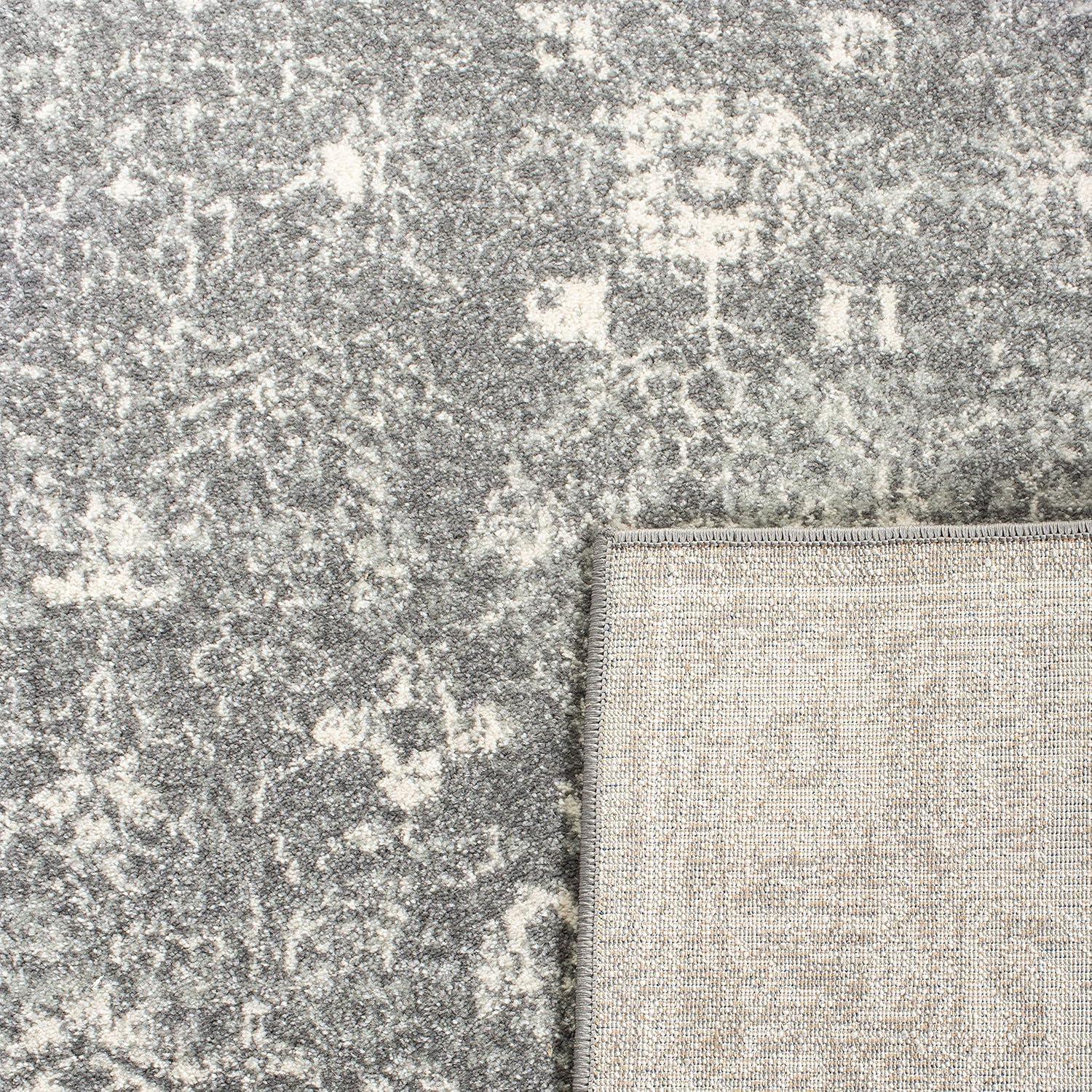 image:imageSAFAVIEH Evoke Collection 8 x 10 Charcoal Ivory EVK270K Shabby Chic Distressed NonShedding Living Room Bedroom Dining Home Office Area RugGreyIvory