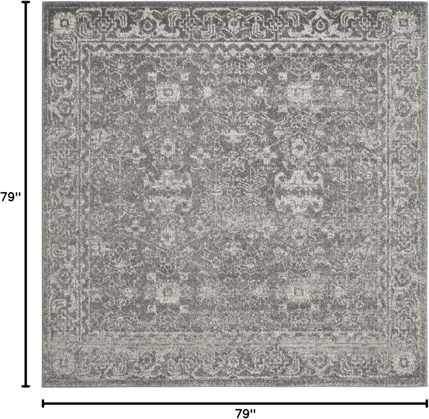 image:imageSAFAVIEH Evoke Collection 8 x 10 Charcoal Ivory EVK270K Shabby Chic Distressed NonShedding Living Room Bedroom Dining Home Office Area RugGreyIvory