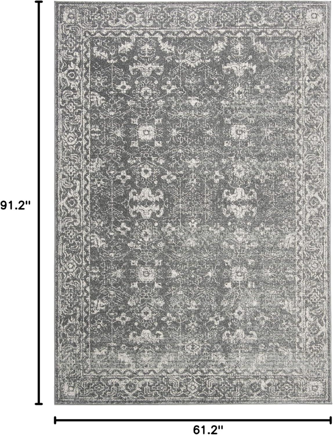 image:imageSAFAVIEH Evoke Collection 8 x 10 Charcoal Ivory EVK270K Shabby Chic Distressed NonShedding Living Room Bedroom Dining Home Office Area RugGreyIvory
