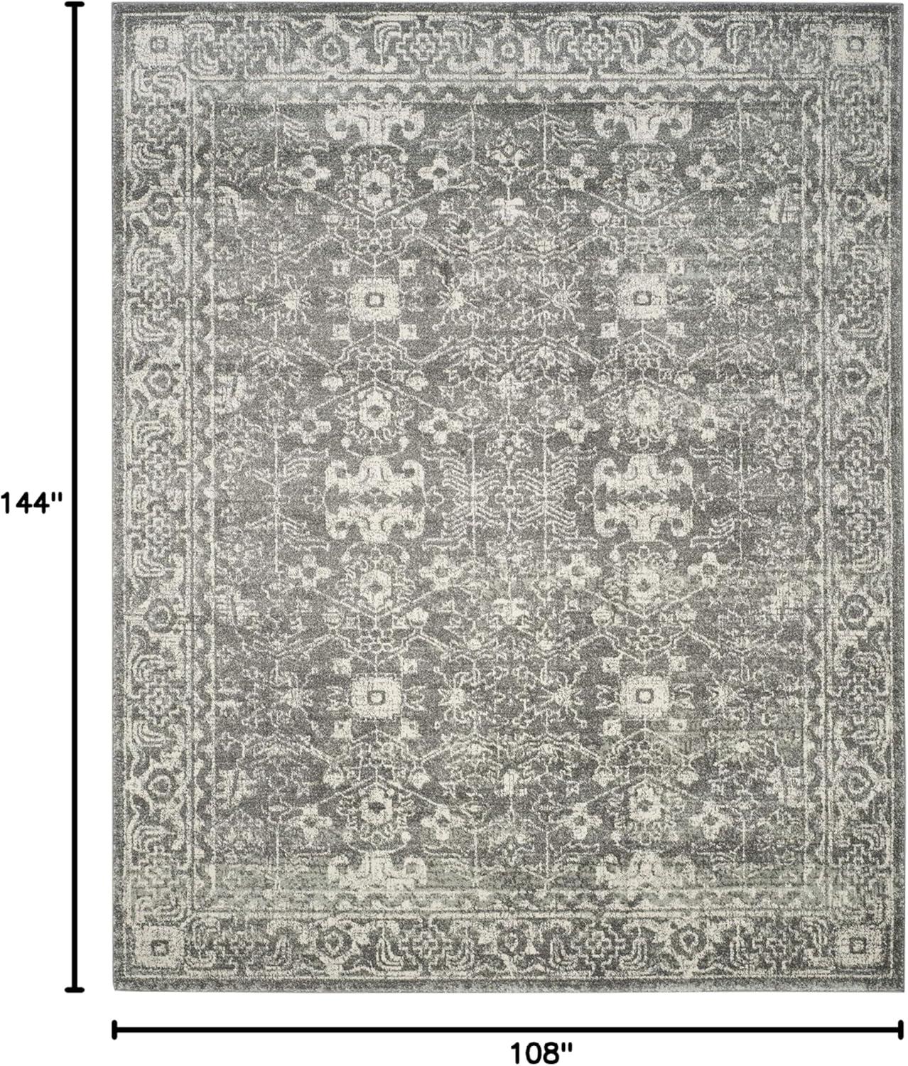 image:imageSAFAVIEH Evoke Collection 8 x 10 Charcoal Ivory EVK270K Shabby Chic Distressed NonShedding Living Room Bedroom Dining Home Office Area RugGreyIvory