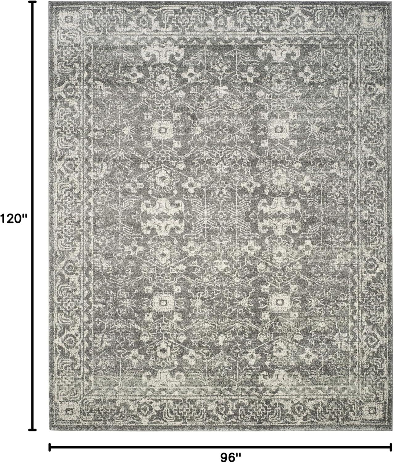 image:imageSAFAVIEH Evoke Collection 8 x 10 Charcoal Ivory EVK270K Shabby Chic Distressed NonShedding Living Room Bedroom Dining Home Office Area RugGreyIvory