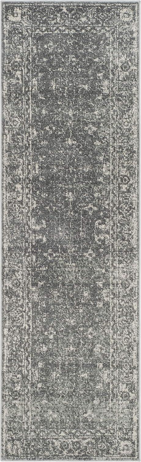 image:imageSAFAVIEH Evoke Collection 8 x 10 Charcoal Ivory EVK270K Shabby Chic Distressed NonShedding Living Room Bedroom Dining Home Office Area RugGreyIvory